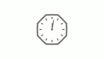 Counting down gray color clock icon on white background