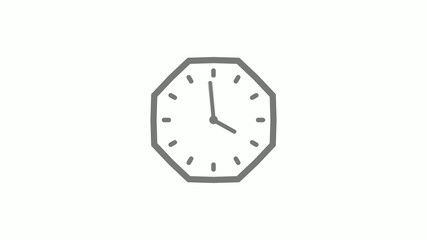 Counting down gray color clock icon on white background