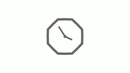 Counting down gray color 12 hours clock icon on white background,clock icon