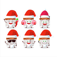 Santa Claus emoticons with thanksgiving calendar cartoon character
