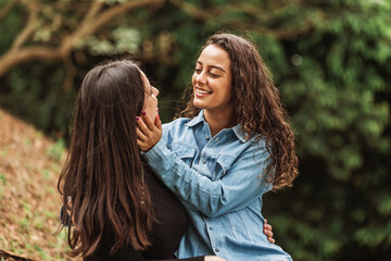 Fototapeta premium Couple of women looking