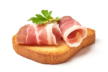 Pork lard sandwiches, isolated on white background