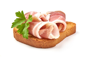Pork lard sandwiches, isolated on white background