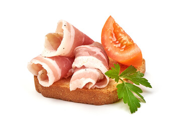 Pork lard sandwiches, isolated on white background