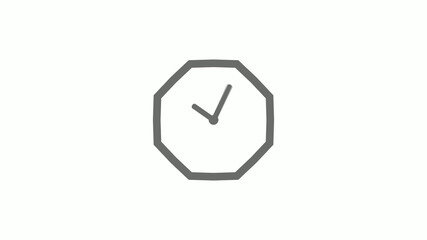 Fototapeta premium Counting down gray color 12 hours clock icon on white background,clock icon