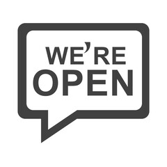 were open letering on speech bubble sticker silhouette icon