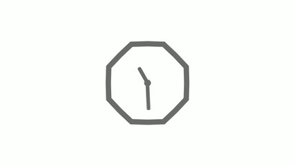 Counting down gray color 12 hours clock icon on white background,clock icon