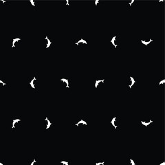 dolphin seamless pattern black and white background