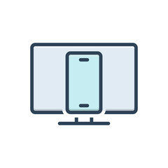Color illustration icon for mobiledesktop