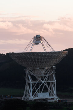 Large Radio Telescope at sunset