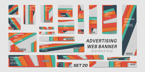 Vector ad web banner with standard size. design template for your promotion