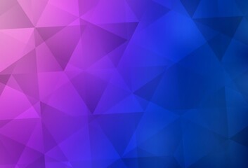 Light Pink, Blue vector polygon abstract layout.