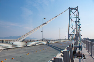 Fototapeta na wymiar Estrutura metálica da Ponte Hercílio Luz, Florianópolis, florianopolis, Santa Catarina, Brasil