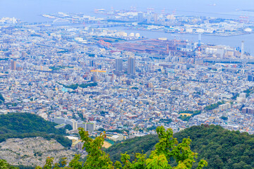 六甲山から見た神戸の街並み写真 展望