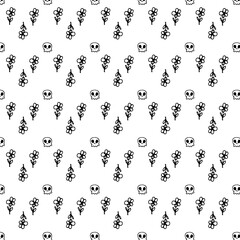 Headstones seamless pattern. Hand drawn grave