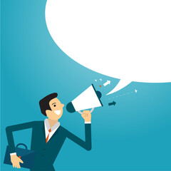 Business illustration concept of businessman advertising. business concept illustration.