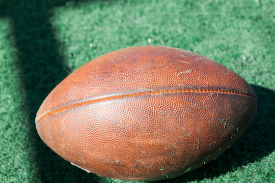 American Football on the Field Close Up