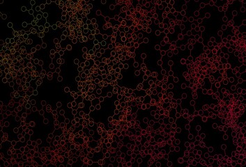 Dark Green, Red vector pattern with artificial intelligence network.