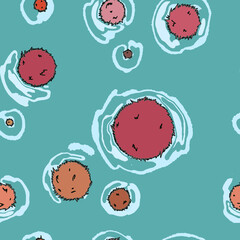 Seamless pattern colorful fluffy circle