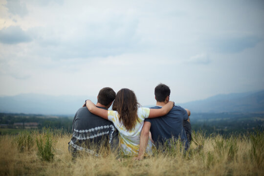 Group of friends enjoying the nature
