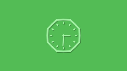 Amazing green color counting down 3d clock icon,clock isolated