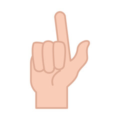 sign language hand gesture indicating l letter, line and fill icon