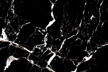 Black and white marble pattern background. Top view of the back stone with white pattern. Can use for add text and abstract background.