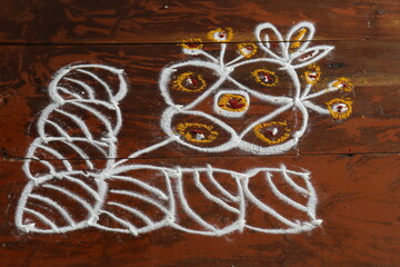 Rangoli in india mainly Southern part of India during Sankranthi,Pongal