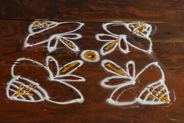 Rangoli in india mainly Southern part of India during Sankranthi,Pongal