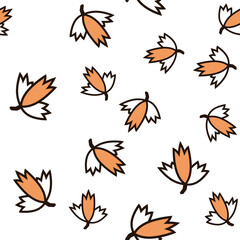 Seamless simple background with leaf lines, vector seamless backdrop