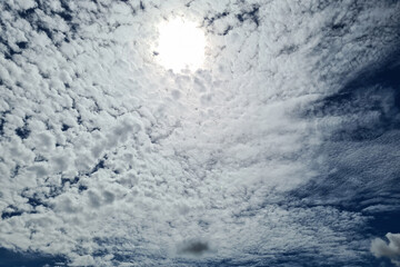 The sky is filled with many clouds.