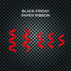 Black Friday red paper ribbon pack