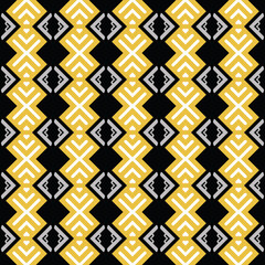 Vector seamless pattern texture background with geometric shapes, colored in black, yellow, grey, white colors.