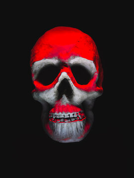 human skull made of clay