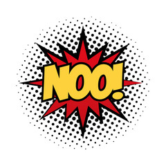 expression splash with noo word pop art fill style