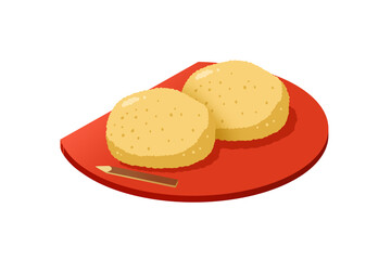 黄な粉おはぎ　カットイラスト