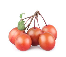 Cherry plums isolated on white background