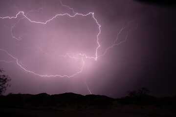 lightning in the night sky