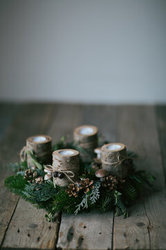 Rustic advent wreath