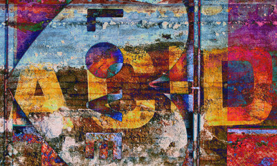 Obraz premium The words love ACID on a trippy wall