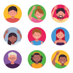 Fototapeta premium national hispanic heritage celebration with group of people characters