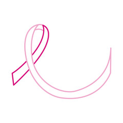 breast cancer awareness month, pink ribbon healthcare white background line icon