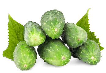 Fresh сucumbers isolated on white