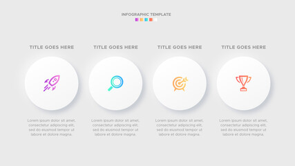 Fototapeta na wymiar Four 4 Steps Options Circle Timeline Business Infographic Modern Design Template