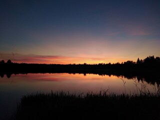 sunset over the river