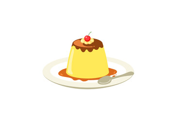 プリン　カットイラスト