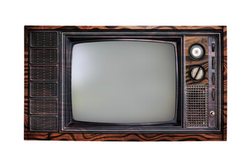 Old television isolated on white background.