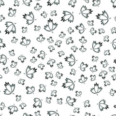 Seamless simple vector background with leaves, autumn design