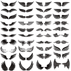 Angel wings icon vector set. fly illustration sign collection. pilot symbol.