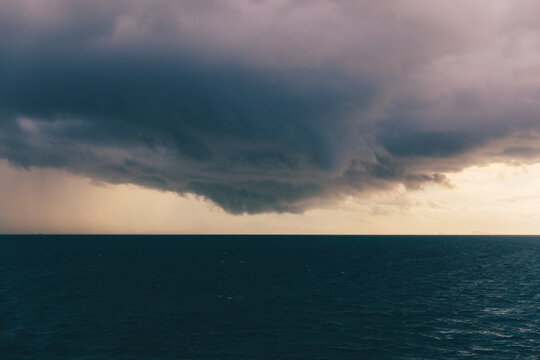 Scenic seascape with storm-cloud